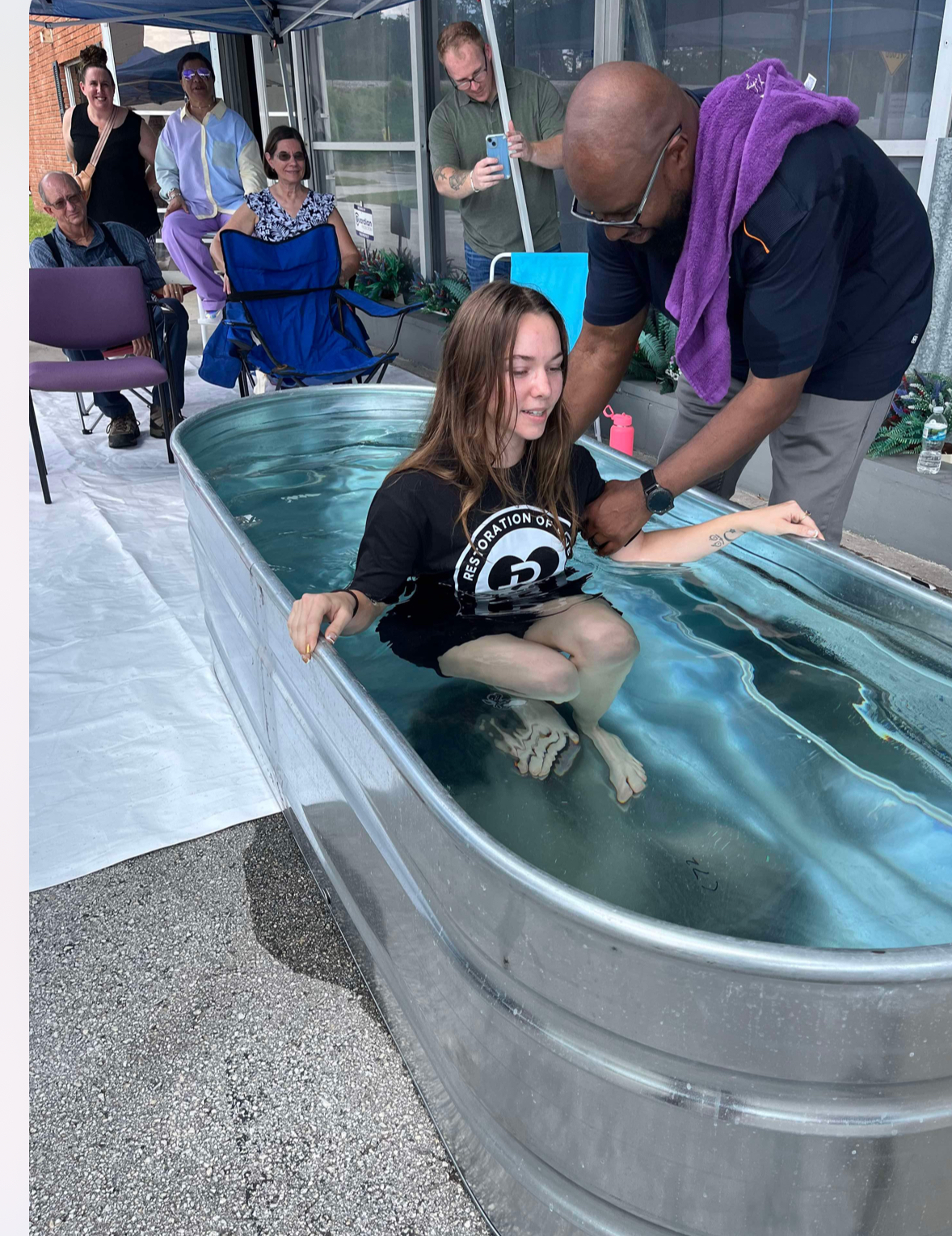 A baptism at Restoration of Love